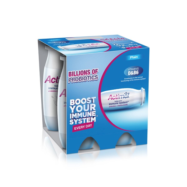 Danone Actimel Plain Immunity Support Yoghurt Drink 93ml x 4