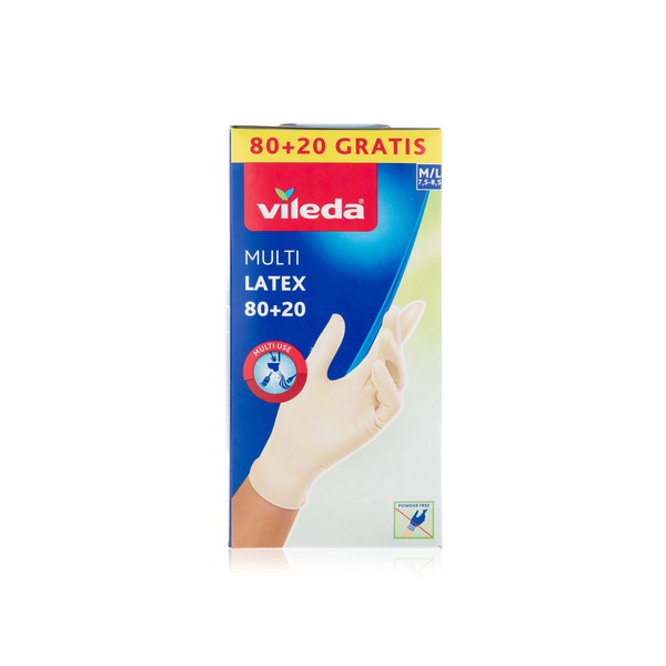اشتري Vileda latex gloves x100 medium and large في الامارات