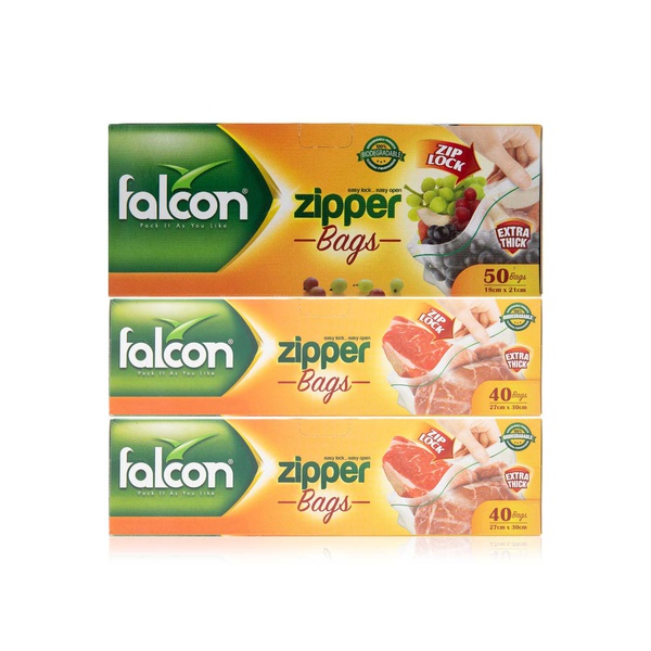 Falcon Zipper Bags x 2 & Small Zipper Bag Free