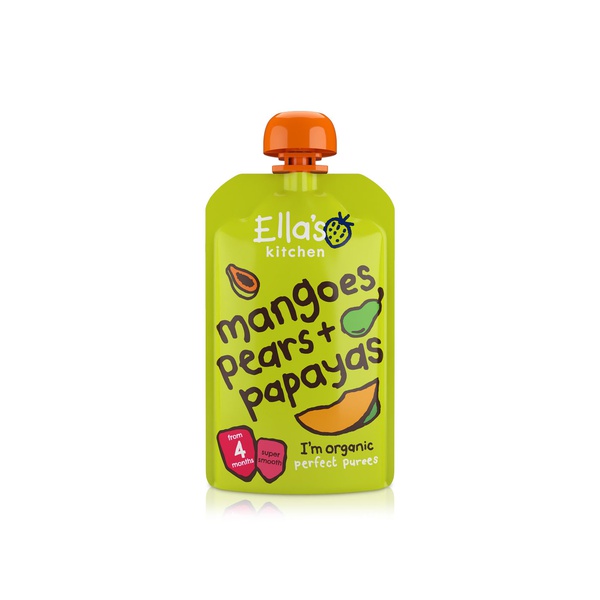 Buy Ellas Kitchen organic mangoes pears & papayas 4+ months 120g in UAE