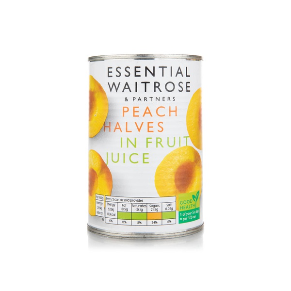 Waitrose Essential Peach Halves in Fruit Juice 410g