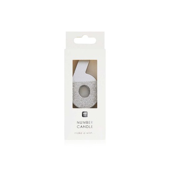 Talking Tables Silver Glitter Candle - 6