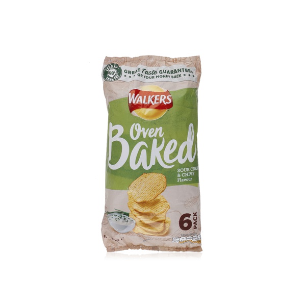 اشتري Walkers sour cream and chive baked crisps x6 في الامارات