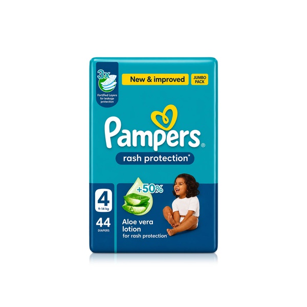 Pampers Rash Protection Size 4 Diapers x 44 (9-14kg)