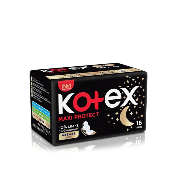Kotex Overnight Maxi Protect Pads with Wings 16s
