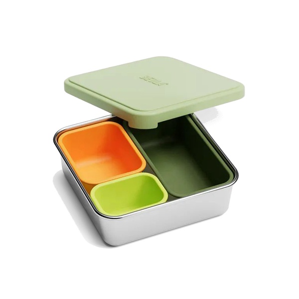 Beola Stainless Steel Snack Box with Lid Green