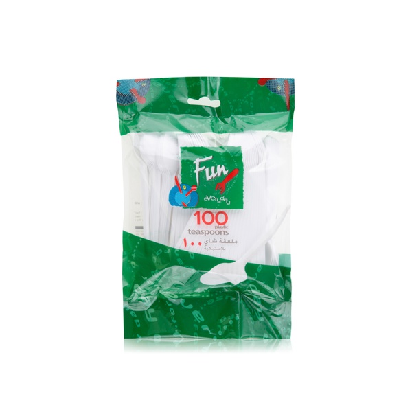 Fun White Plastic Teaspoons 100pk