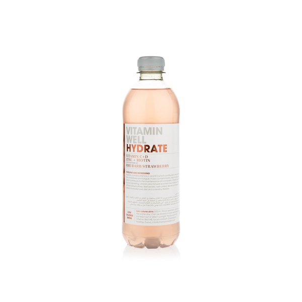 Vitamin Well Hydrate Strawberry and Rhubarb 500ml