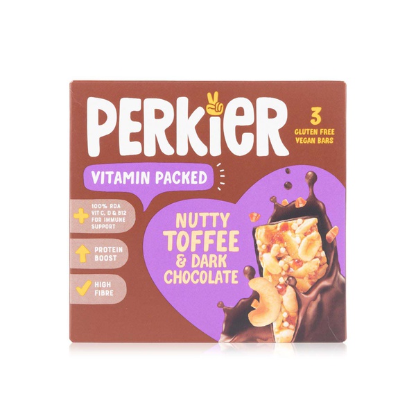 اشتري Perkier nutty toffee dark chocolate bar 37g x3 في الامارات