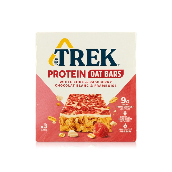 Trek White Chocolate and Raspberry Oat Bars x 3 150g