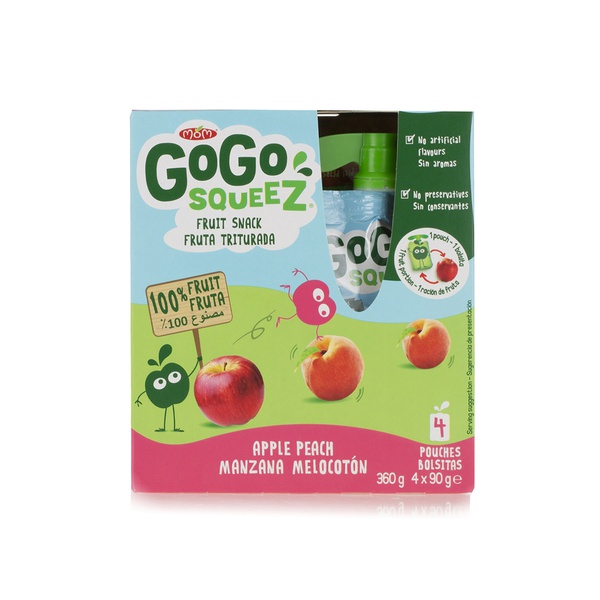 Materne Gogo Squeez Apple and Peach Puree Pouches 4 x 90g
