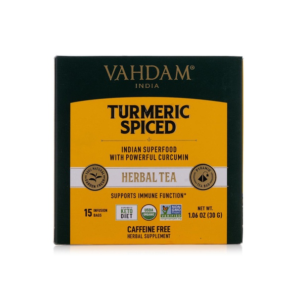 Vahdam Turmeric Spiced Herbal Tea Bags 30g Price In Uae Spinneys Uae Supermarket Kanbkam