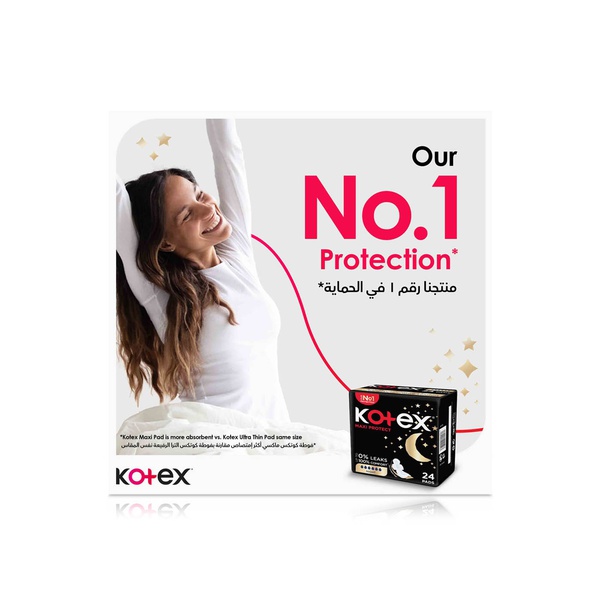 Kotex Overnight Maxi Protect Pads with Wings 24s