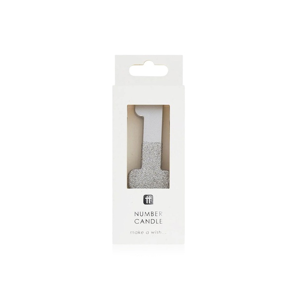 Talking Tables Silver Glitter Candle - 1