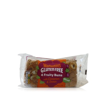 Warburtons gluten free fruity cinnamon and raisin buns 4 pack