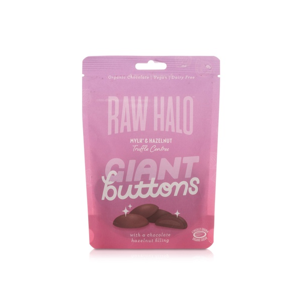 Raw Halo Mylk and Hazelnut Truffle Centred Giant Buttons 100g