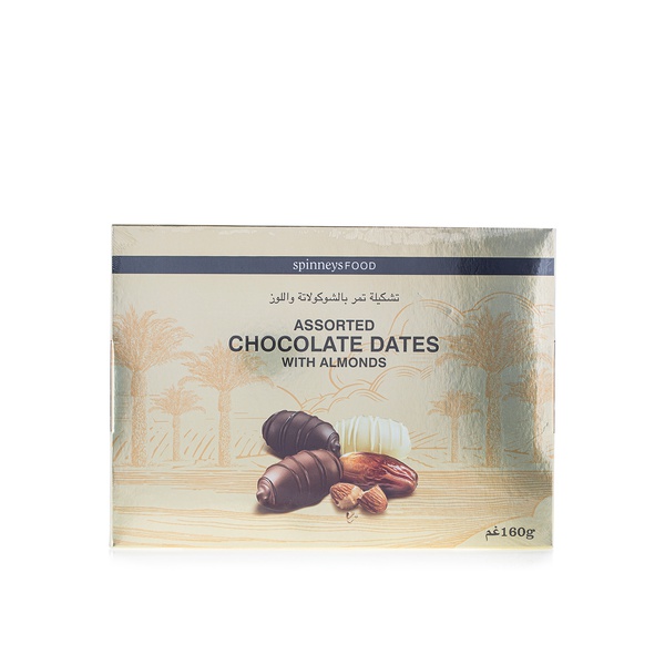 Spinneysfood assorted chocolate dates with almonds 160g Spinneys UAE
