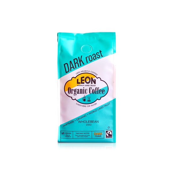 Leon Organic Dark Roast Coffee Beans 200g