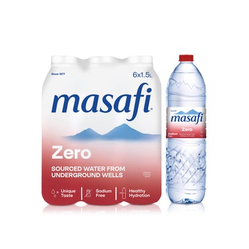 Masafi Water Zero Sodium 1.5 litre x 6