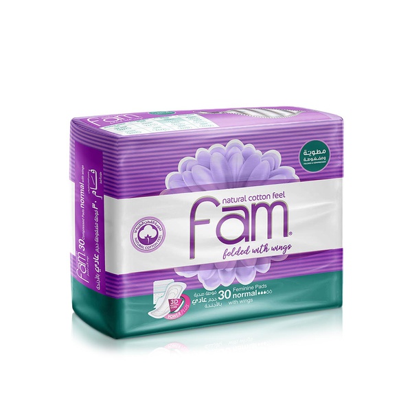Fam Sanitary Pads Folded with Wings Normal x 30