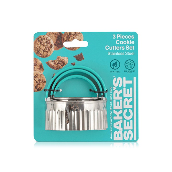 Baker's Secret Cookie Cutter Set Stainless Steel 3 Sizes