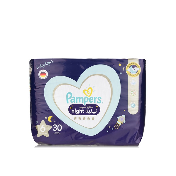 اشتري Pampers Premium Care night diapers size 6 30s في الامارات
