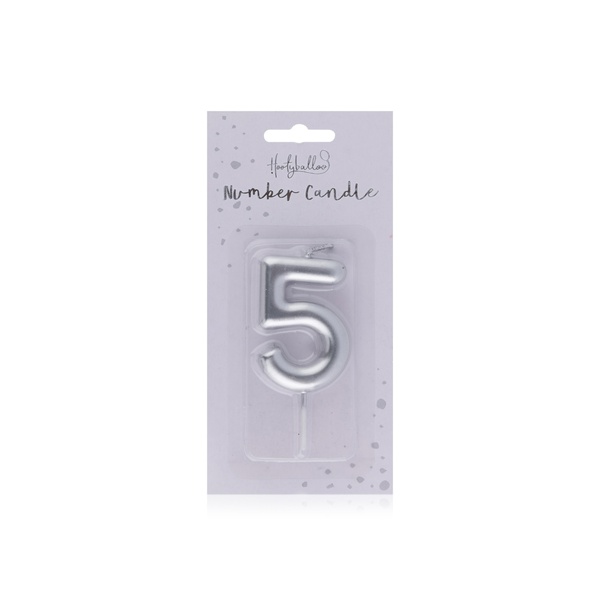 Hootyballoo Silver Number 5 Candle