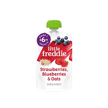 Little Freddie Organic Strawberry Blueberry & Oat Pouch 100g