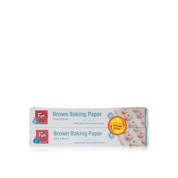 Fun silicon coated brown baking paper roll 2s 10mx30cm Spinneys UAE