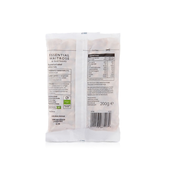 Waitrose Essential Roasted Salted Cashew Nuts 200g