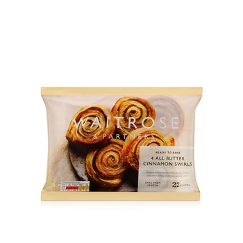 Waitrose Ready To Bake 4 All Butter Cinnamon Swirls 360g