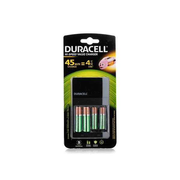 Buy Duracell hi-speed value charger with 2x AA & 2x AAA batteries included in UAE