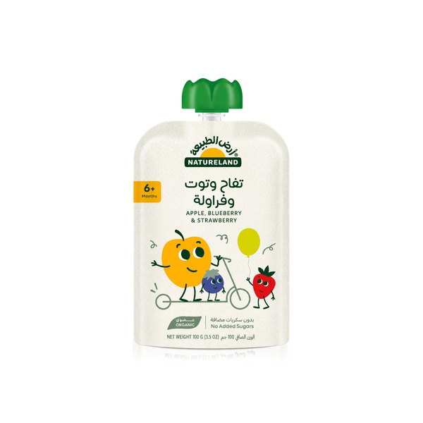 Natureland Organic Apple, Blueberry & Strawberry Puree 100g (6+ months)