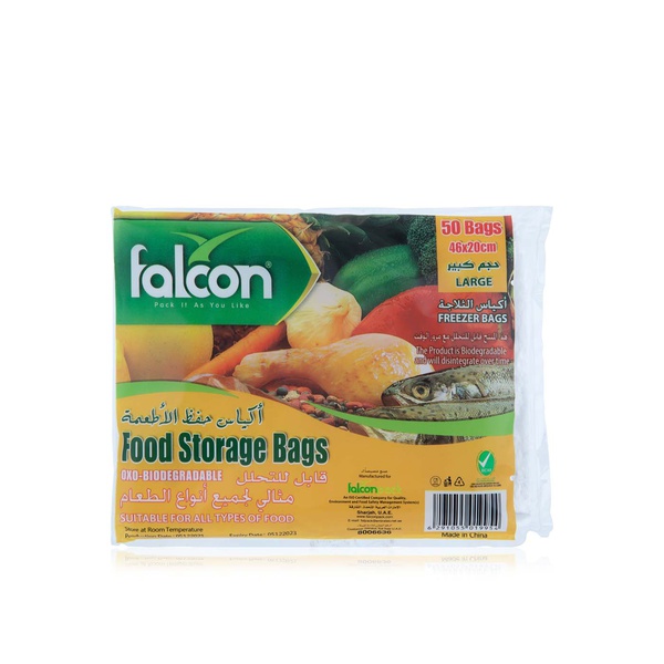 Buy Falcon food storage bags 46x20cm x50 in UAE