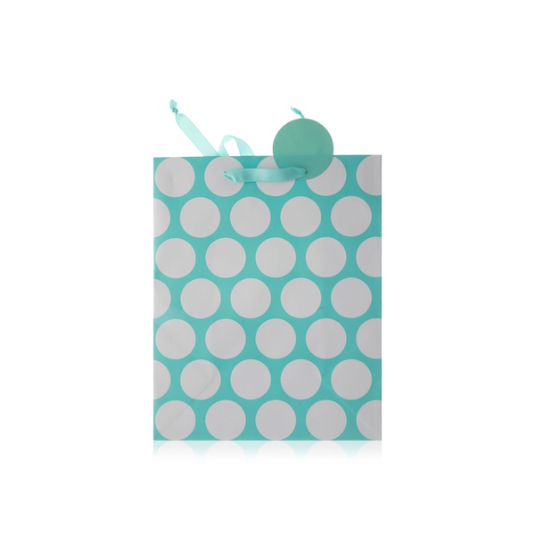 Waitrose Gift Bag Aqua Spot Large