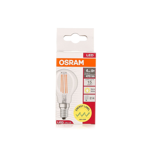 Buy Osram LED value bulb 4W warm white in UAE