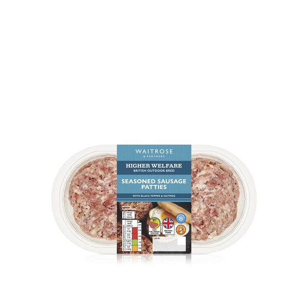 Waitrose Seasoned Pork Sausage Patties with Black Pepper & Nutmeg 320g