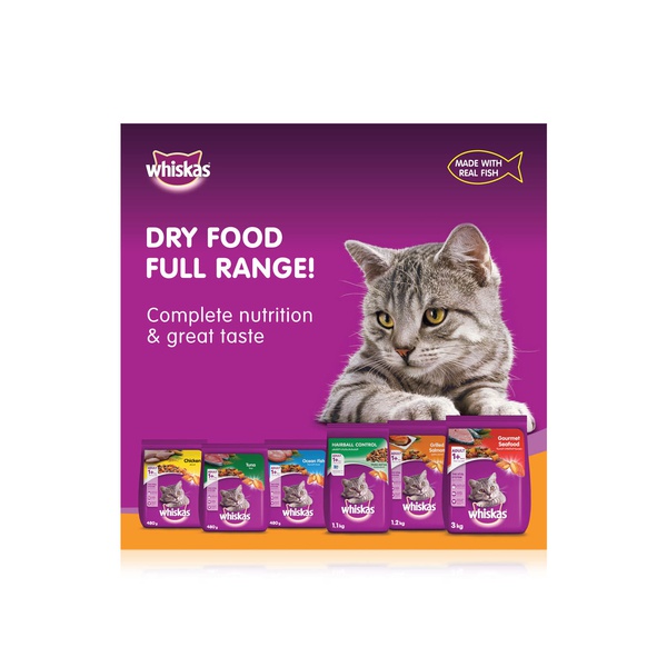 Whiskas Dry Cat Food for Adults 1+ Years with Grilled Salmon Steak 1.2kg