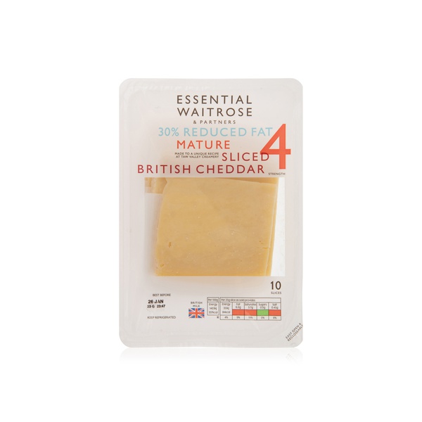 Waitrose Essential Mature Sliced Cheddar Strength 4 250g