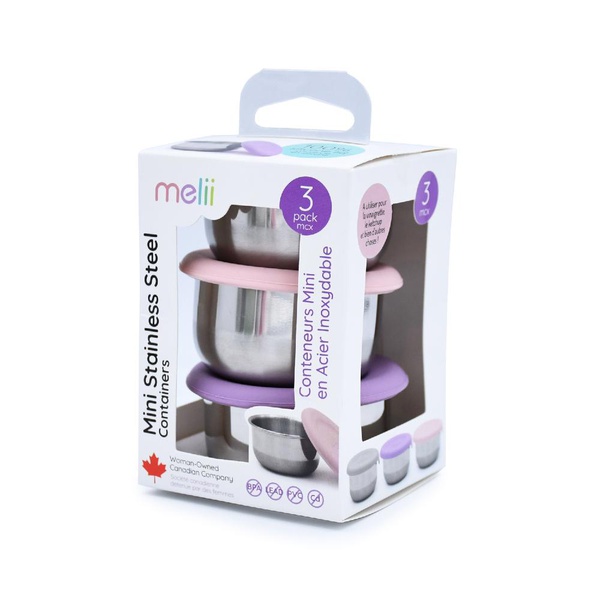 Melii Stainless Steel Assorted Containers x 3