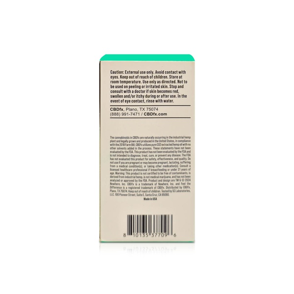 CBDFx 750mg CBD balm stick muscle and joint 60ml