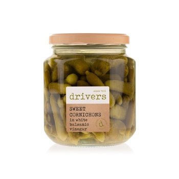 Drivers Sweet Cornichons in White Balsamic Vinegar 550g
