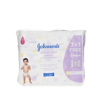 Johnsons Ultimate Clean Baby Wipes x 192