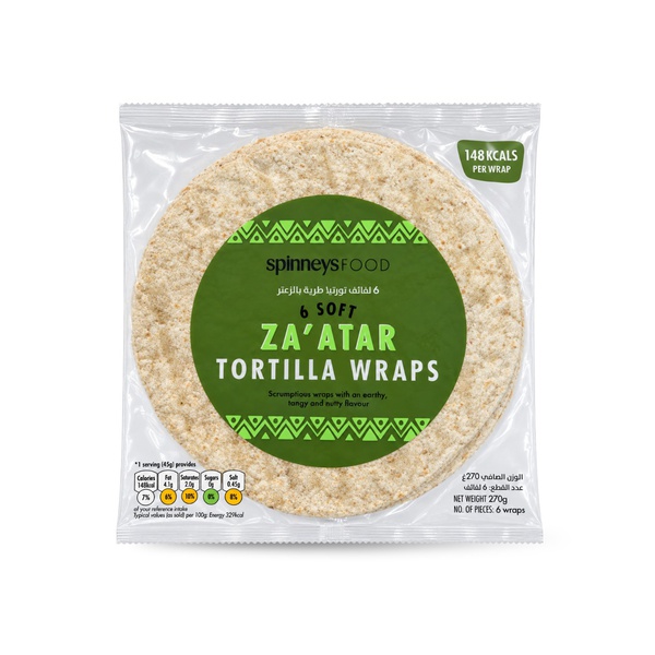 Spinneysfood Soft Za'atar Tortilla Wraps x 6 240g
