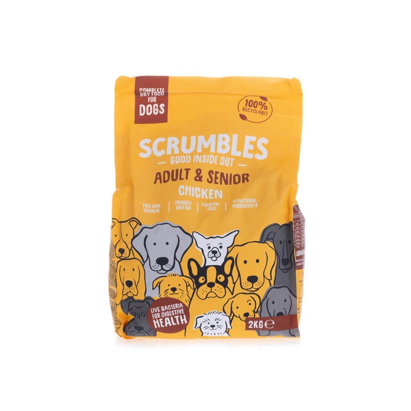 اشتري Scrumbles dry dog food chicken for adult and senior dogs 2kg في الامارات