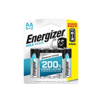 Energizer Max Plus AA Alkaline Batteries x 6+2