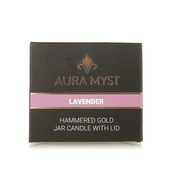 اشتري Aura Myst hammered gold jar candle lavender في الامارات