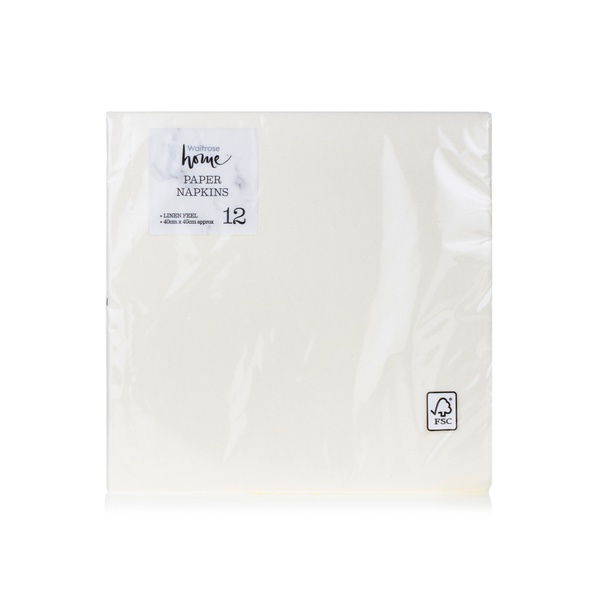 Waitrose Home Linen Feel Cream Napkins x 12