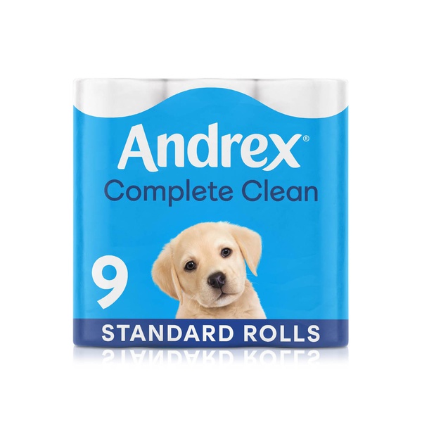Andrex Complete Clean Classic Toilet Rolls 2-ply x 9