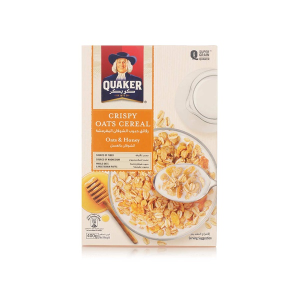 Buy Quaker crispy oats cereal oats & honey 400g in UAE